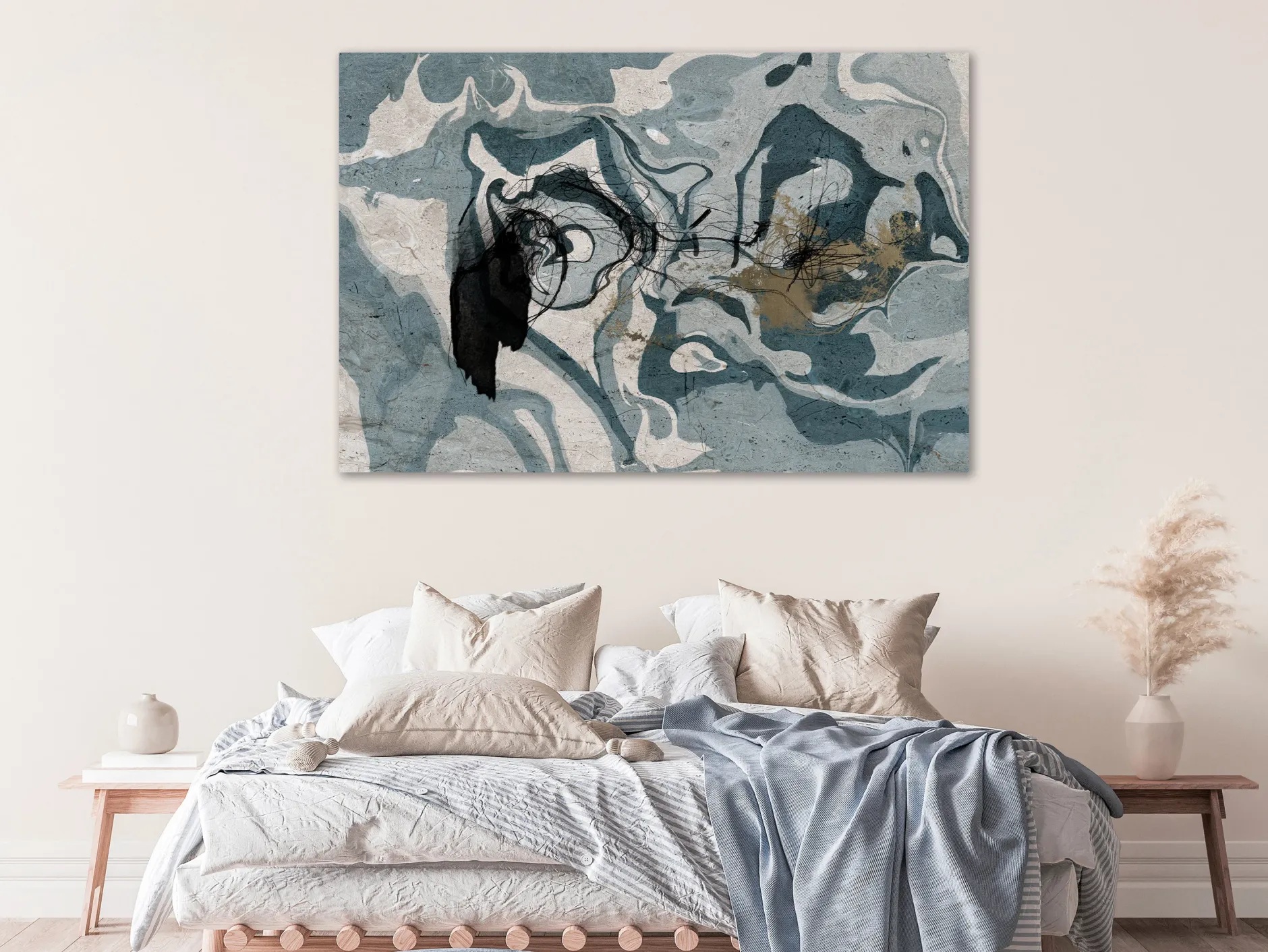 Kunstdruck auf Leinwand 'Marbled Reflection Wide'