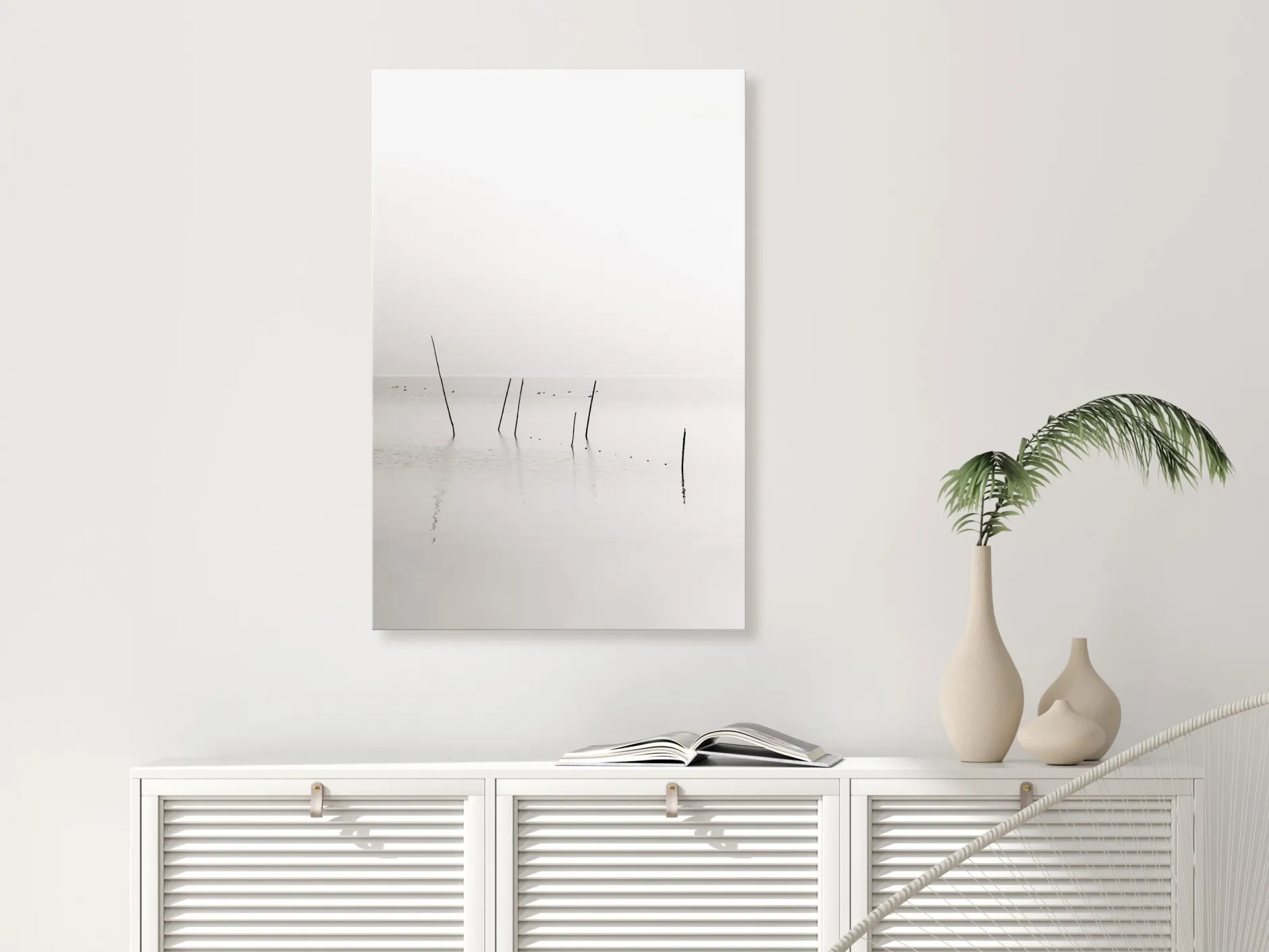 Kunstdruck auf Leinwand 'Misty Trail Vertical'