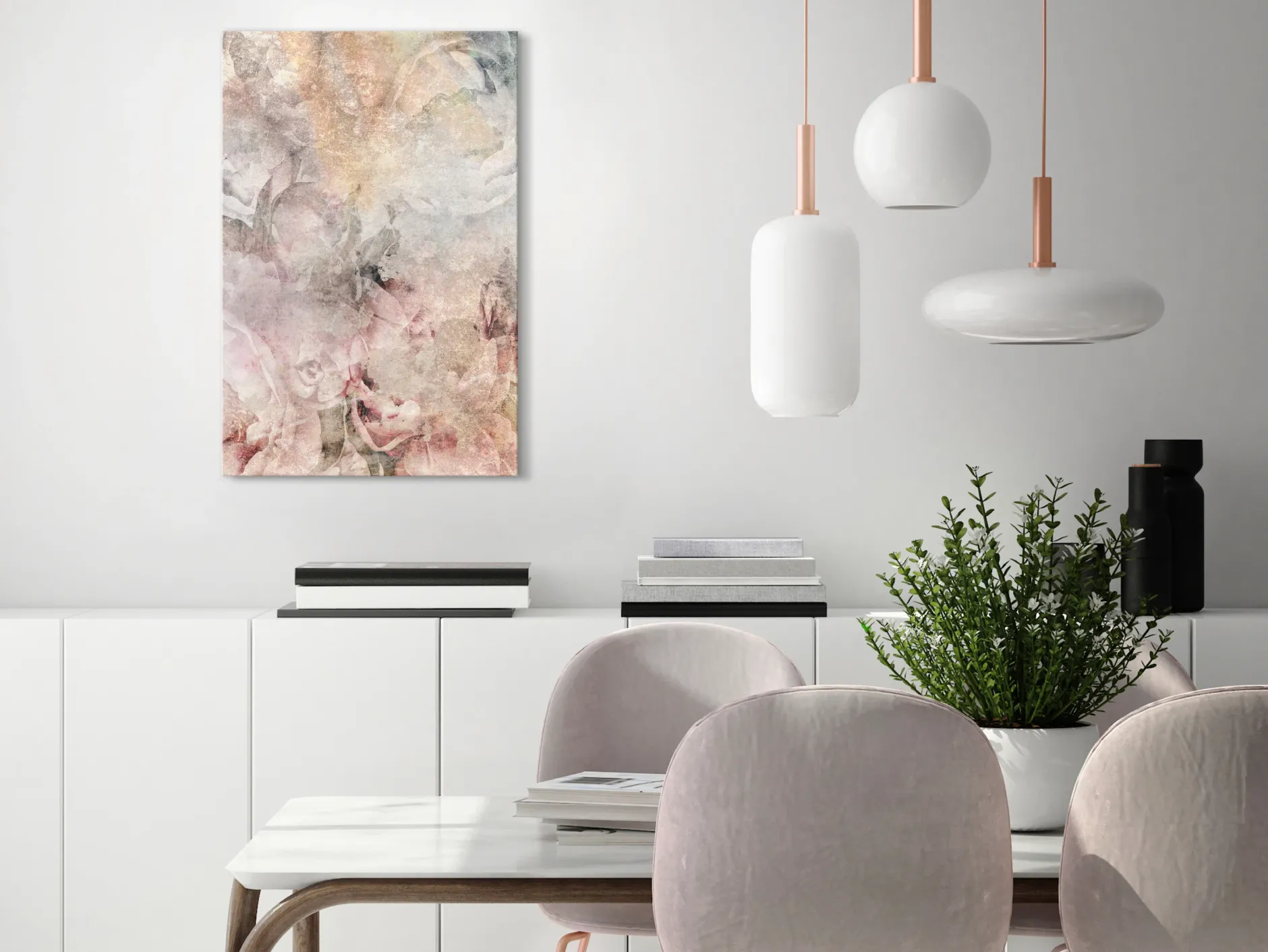 Kunstdruck auf Leinwand 'Nostalgic Bouquet Vertical'