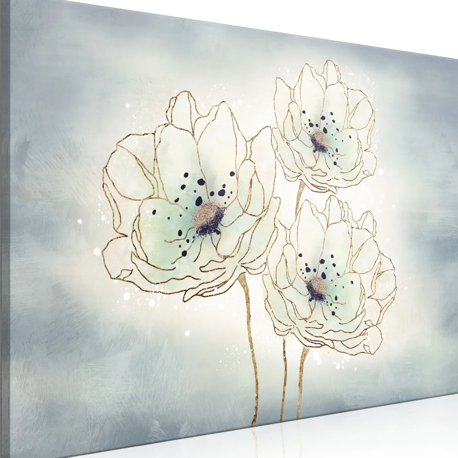 Kunstdruck auf Leinwand 'Ocean Flowers Wide'