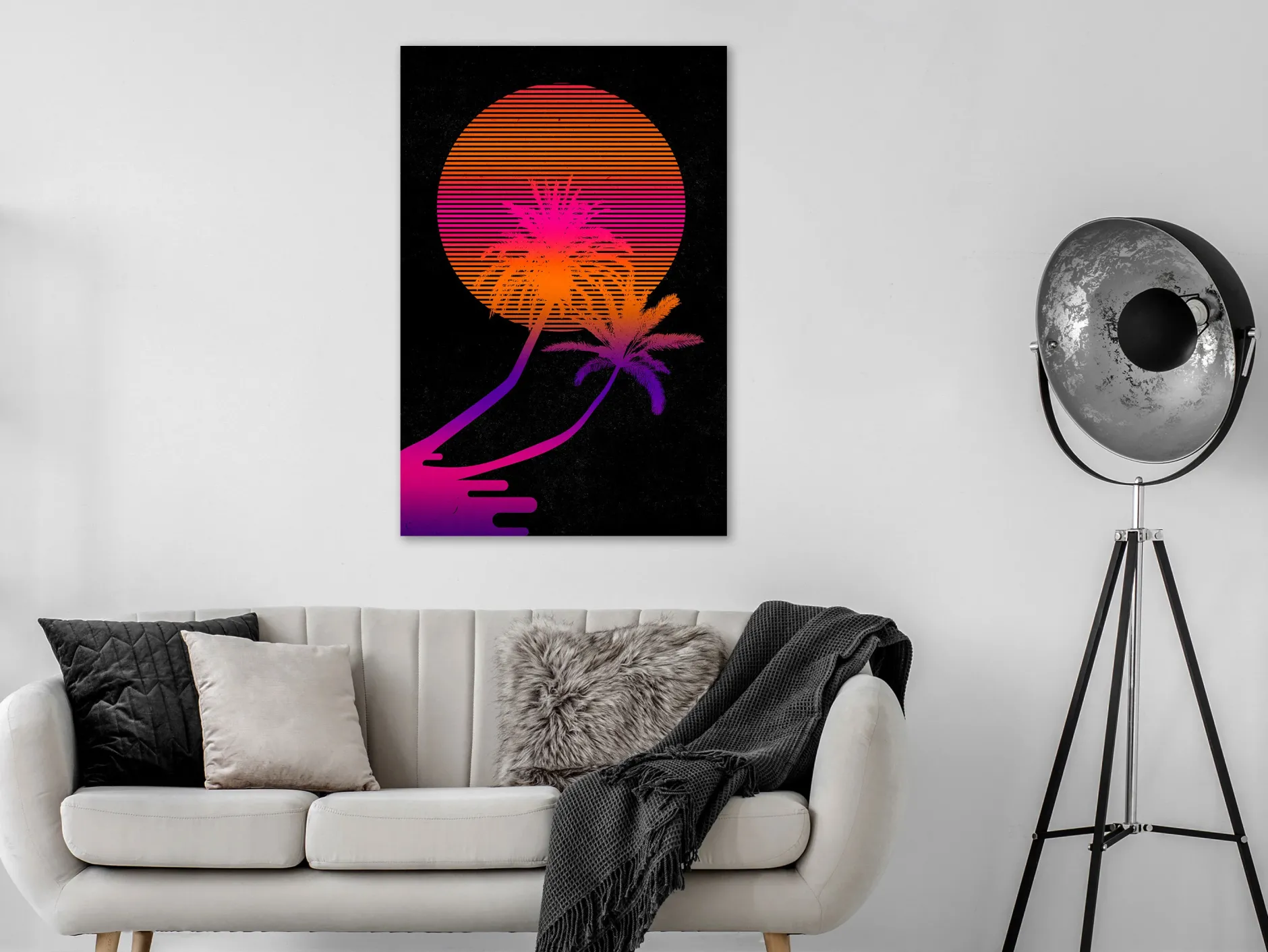 Kunstdruck auf Leinwand 'Palm at Sunrise Vertical'