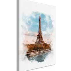 Kunstdruck auf Leinwand 'Paris View Vertical'
