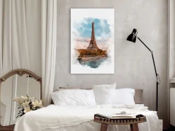 Kunstdruck auf Leinwand 'Paris View Vertical'