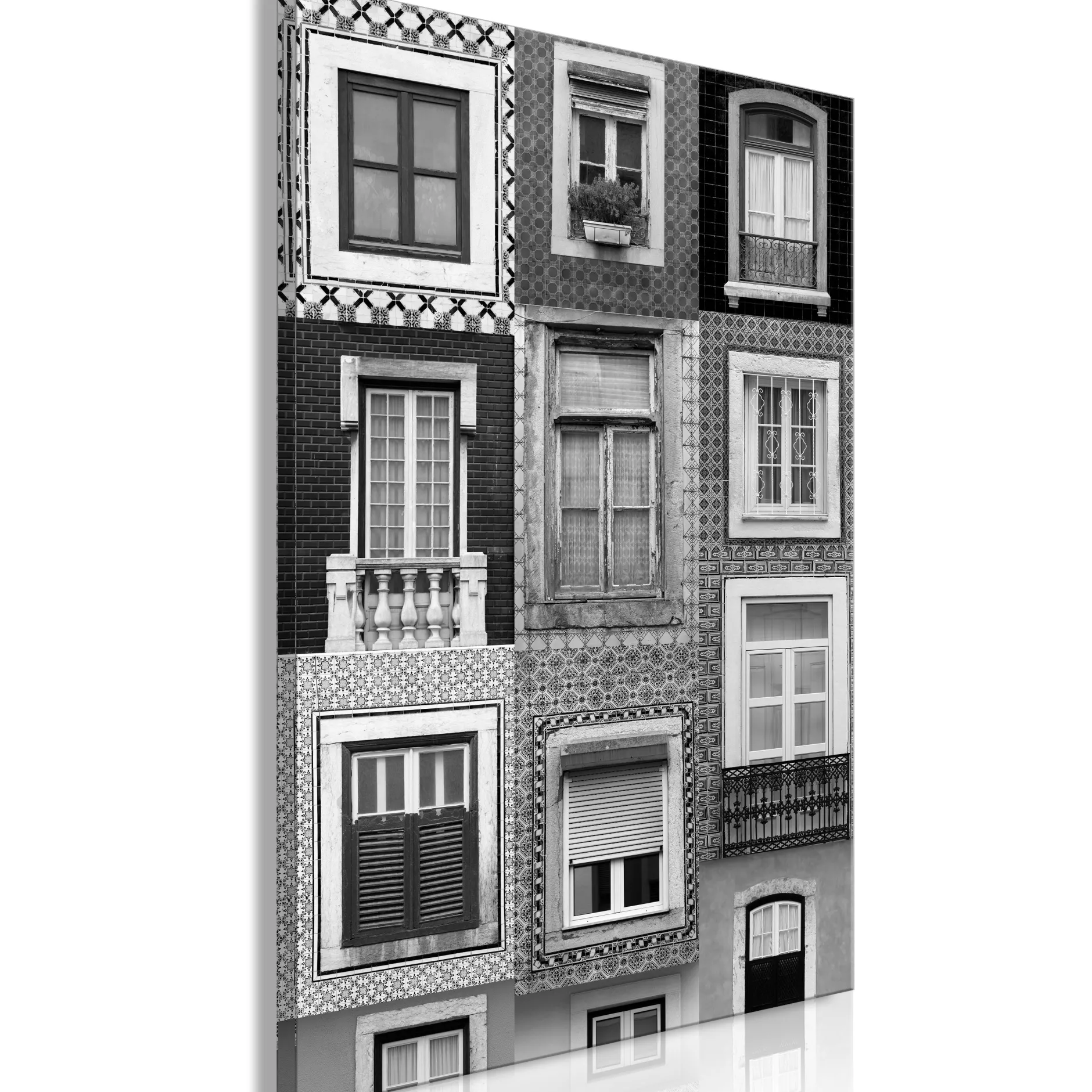 Kunstdruck auf Leinwand 'Patterned Windows Vertical'