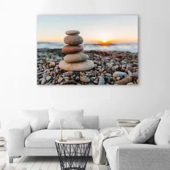 Kunstdruck auf Leinwand 'Pebble Zen'