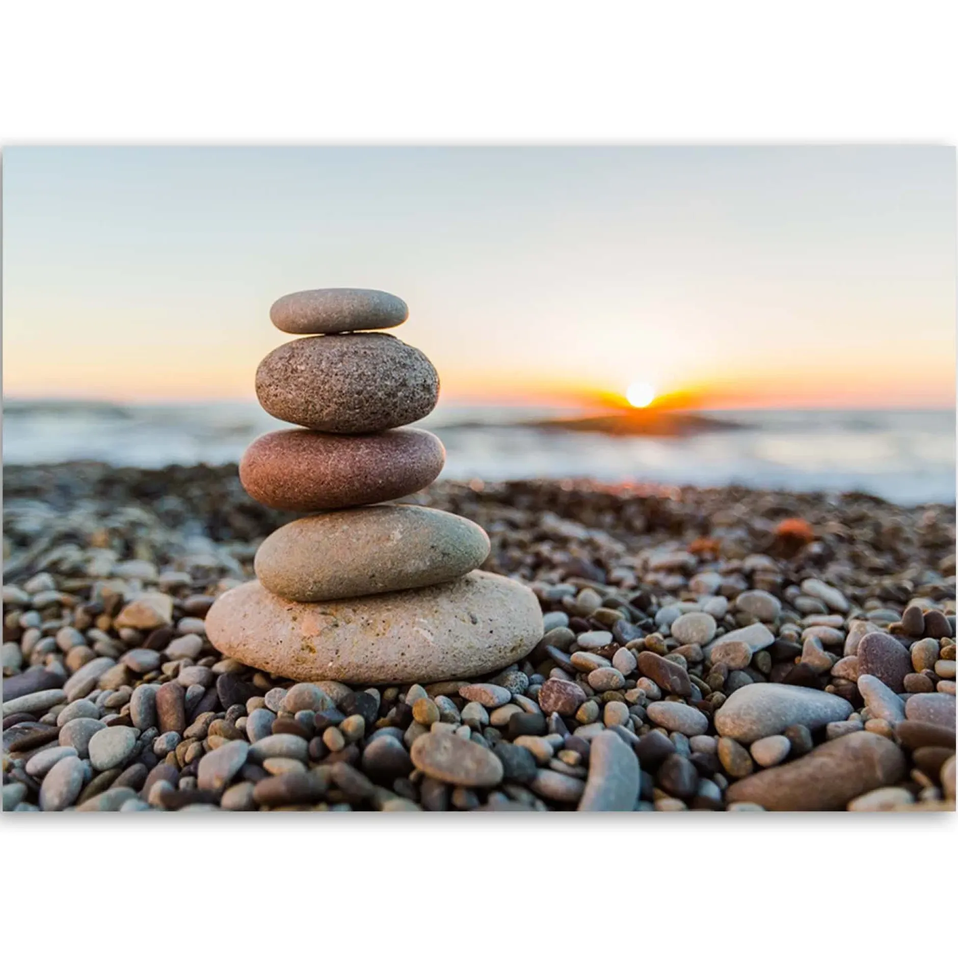 Kunstdruck auf Leinwand 'Pebble Zen'
