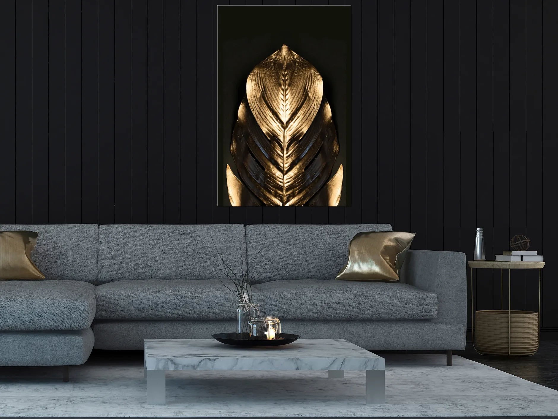 Kunstdruck auf Leinwand 'Pharaoh's Gold Vertical'