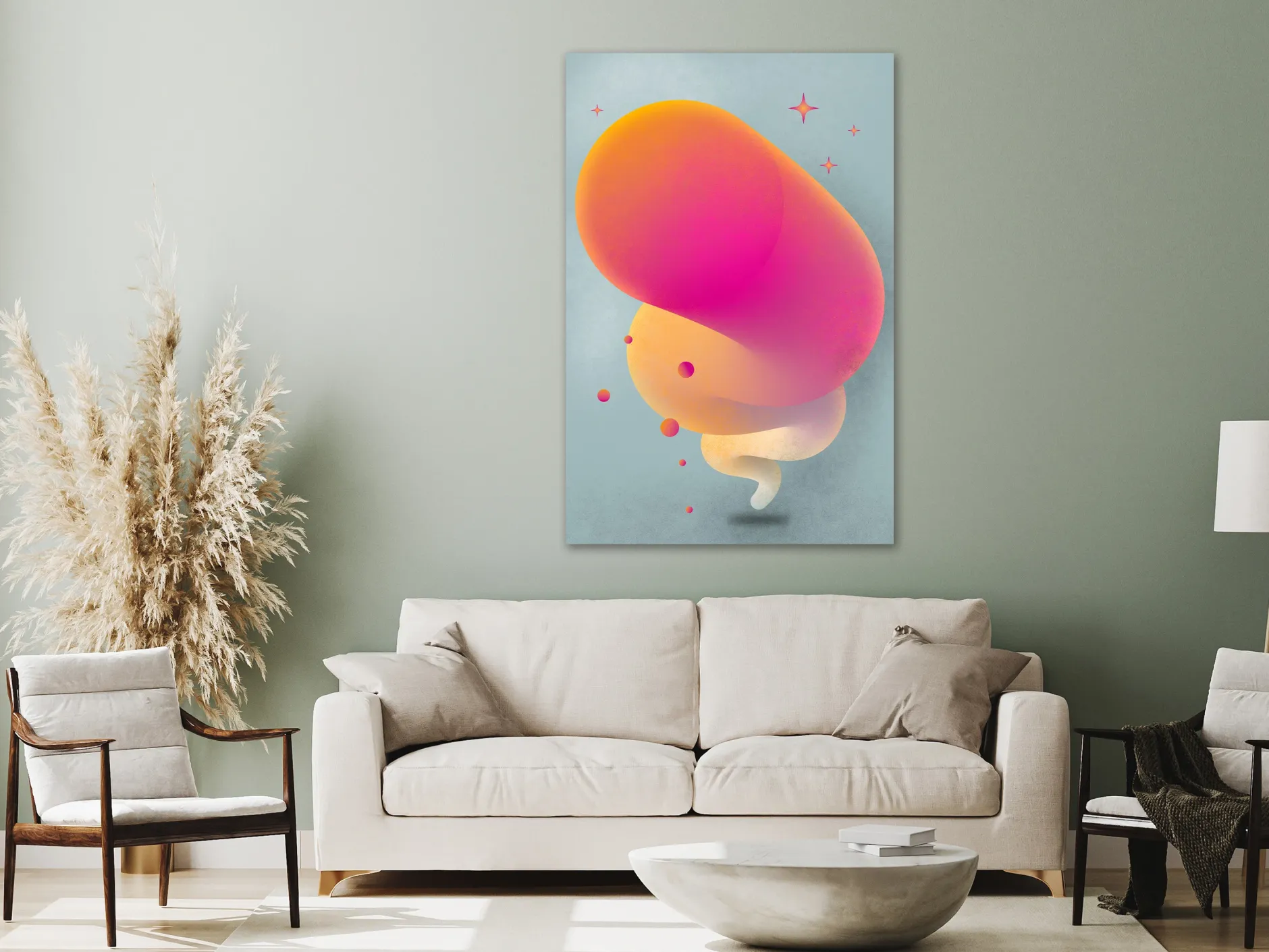 Kunstdruck auf Leinwand 'Pink Streak Vertical'