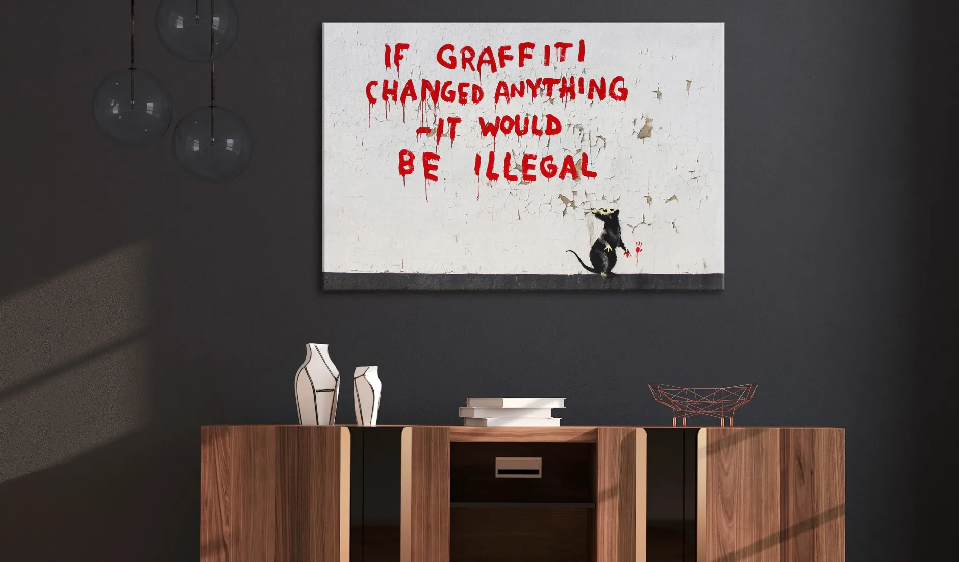 Kunstdruck auf Leinwand 'Quotes Graffiti Wide'