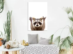 Kunstdruck auf Leinwand 'Raccoon Vertical'