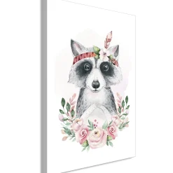 Kunstdruck auf Leinwand 'Raccoon Simon Vertical'