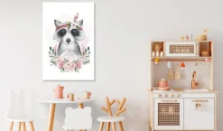 Kunstdruck auf Leinwand 'Raccoon Simon Vertical'