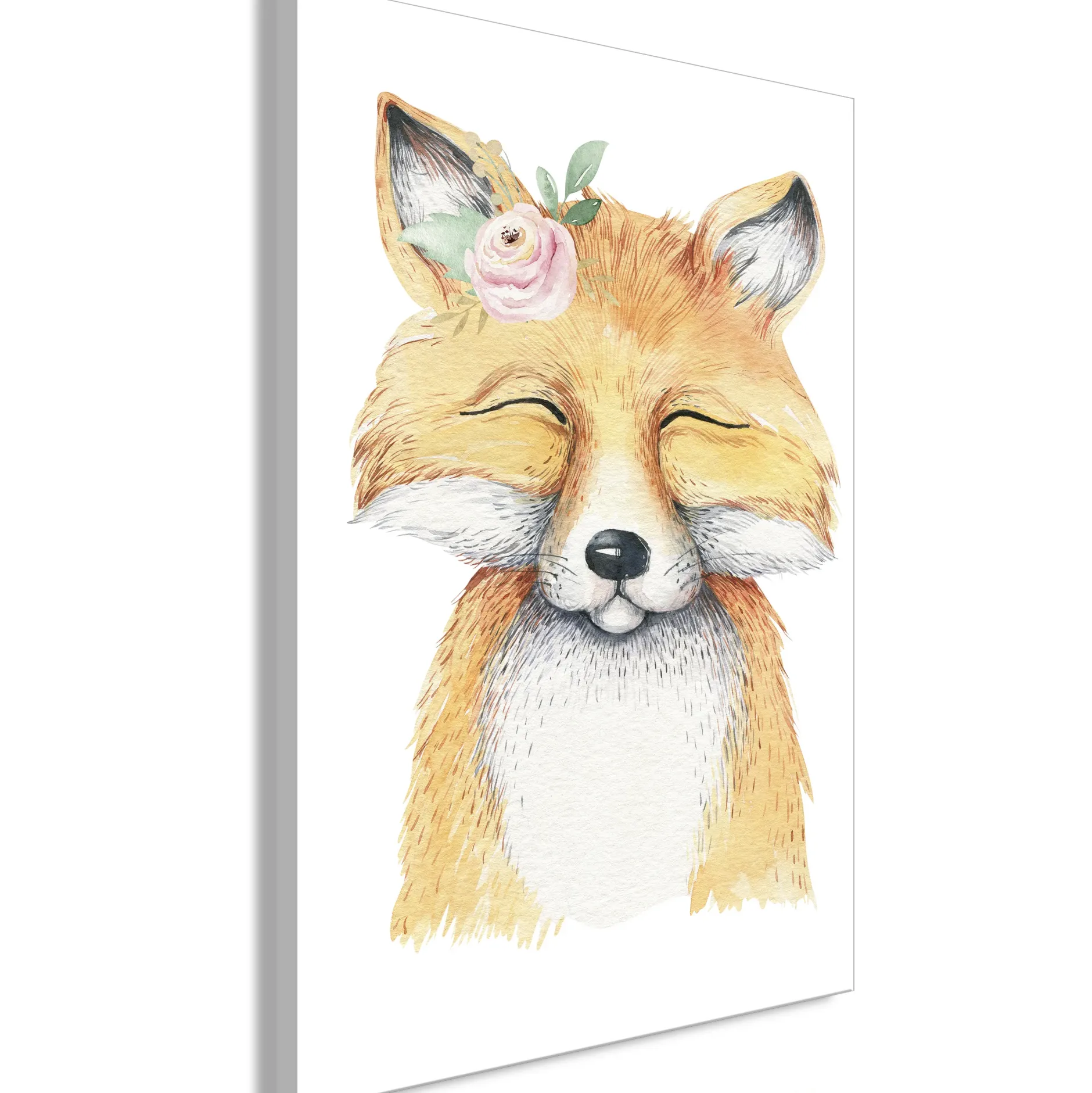 Kunstdruck auf Leinwand 'Red Fox Vertical'
