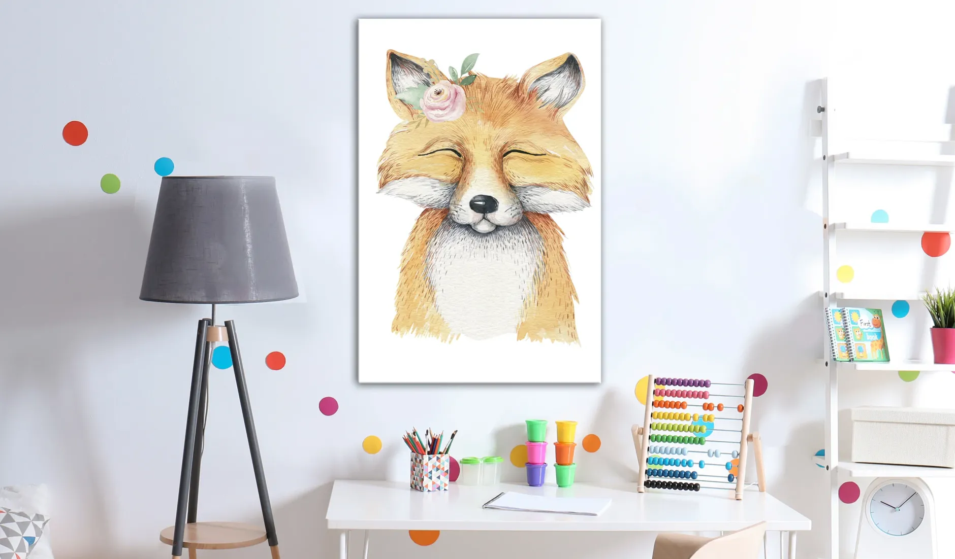 Kunstdruck auf Leinwand 'Red Fox Vertical'