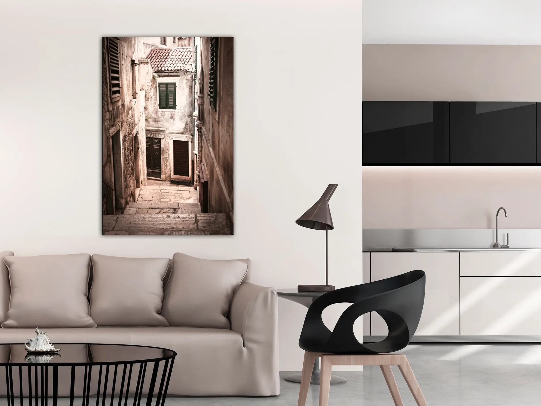 Kunstdruck auf Leinwand 'Retro Alley Vertical'