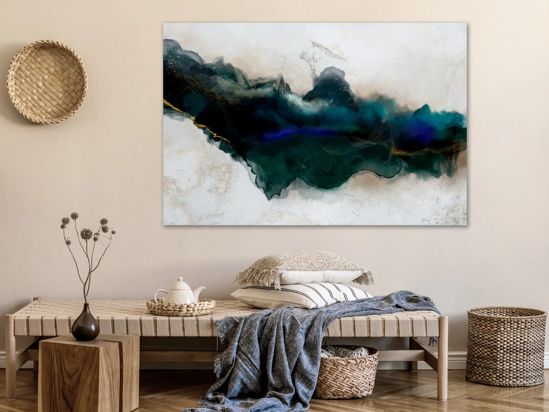Kunstdruck auf Leinwand 'Rift of Blue Wide'