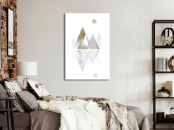 Kunstdruck auf Leinwand 'Road to the Top Beige Vertical'