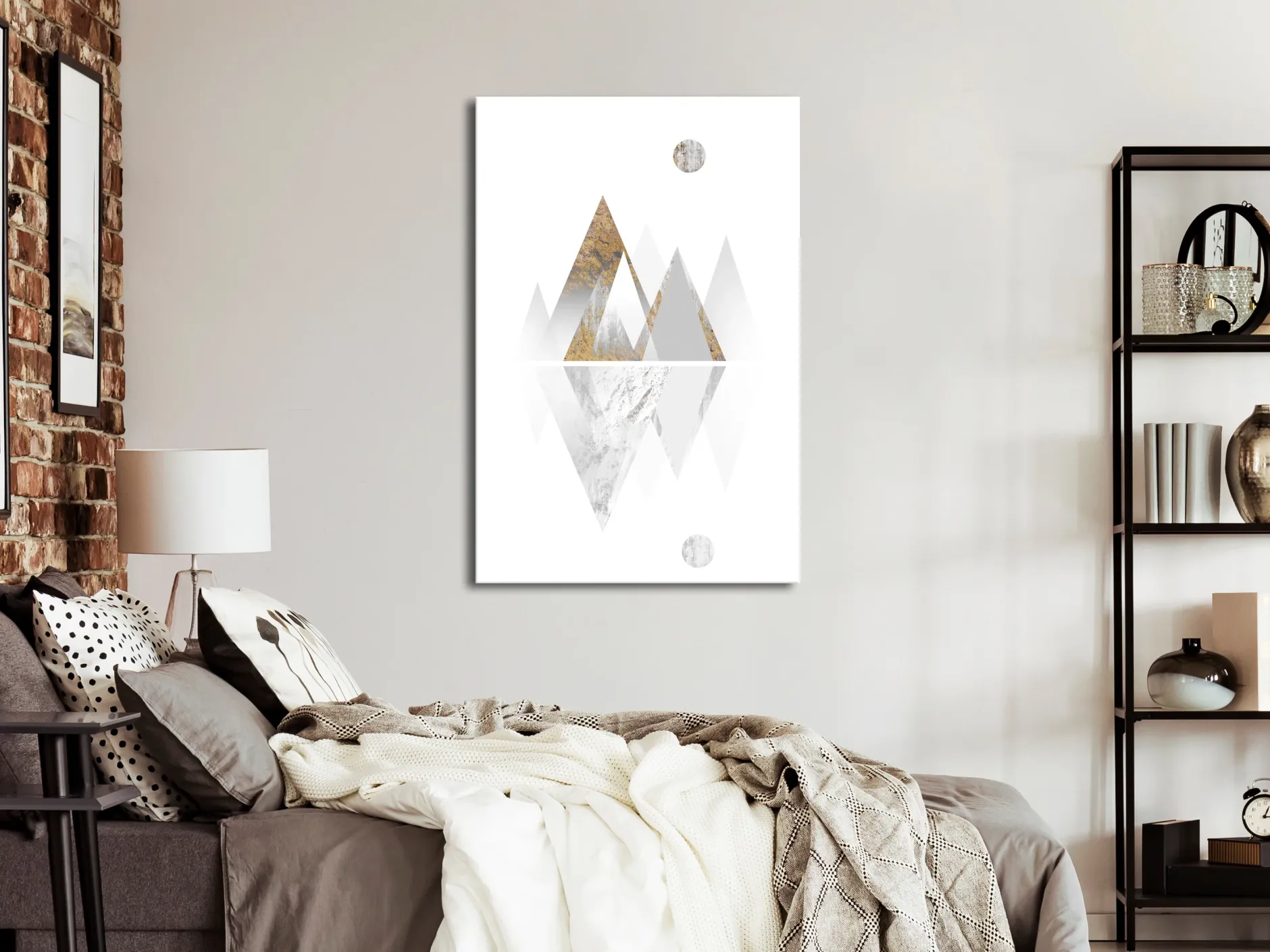 Kunstdruck auf Leinwand 'Road to the Top Beige Vertical'
