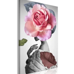 Kunstdruck auf Leinwand 'Rose and Fur Vertical'