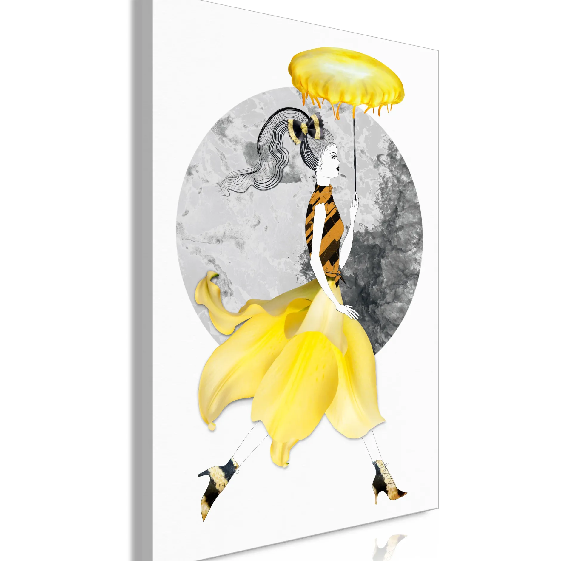 Kunstdruck auf Leinwand 'Running Girl Vertical'