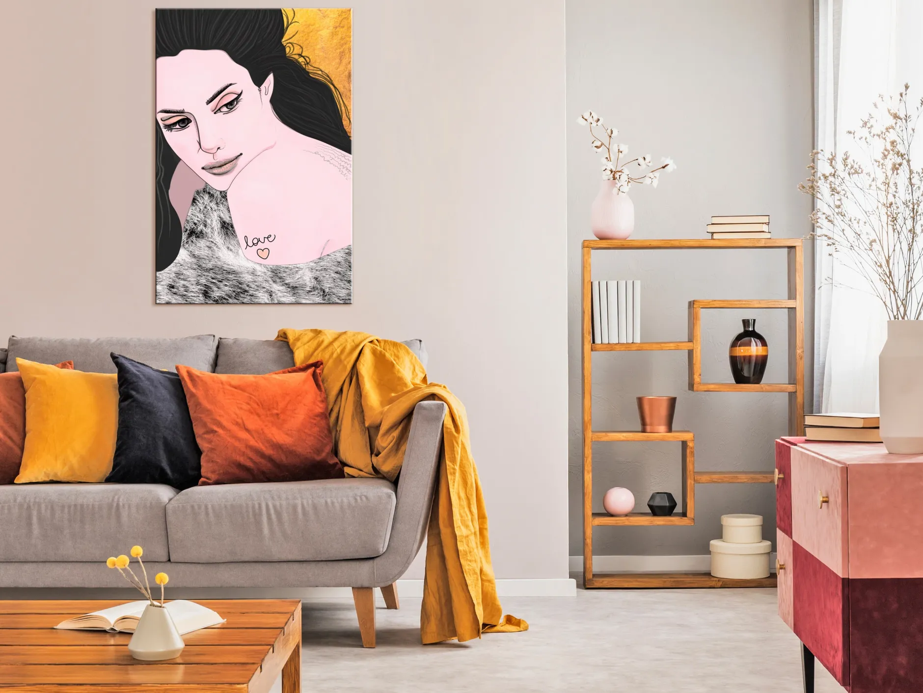 Kunstdruck auf Leinwand 'Sensual and Love Vertical'