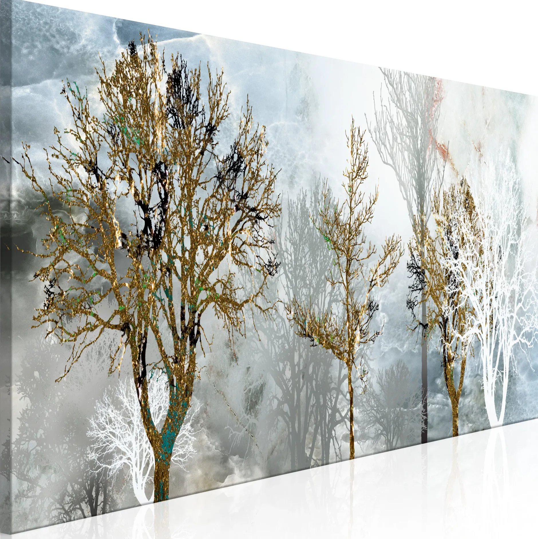 Kunstdruck auf Leinwand 'Silver Morning Narrow'