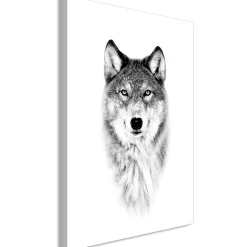 Kunstdruck auf Leinwand 'Snow Wolf Vertical'