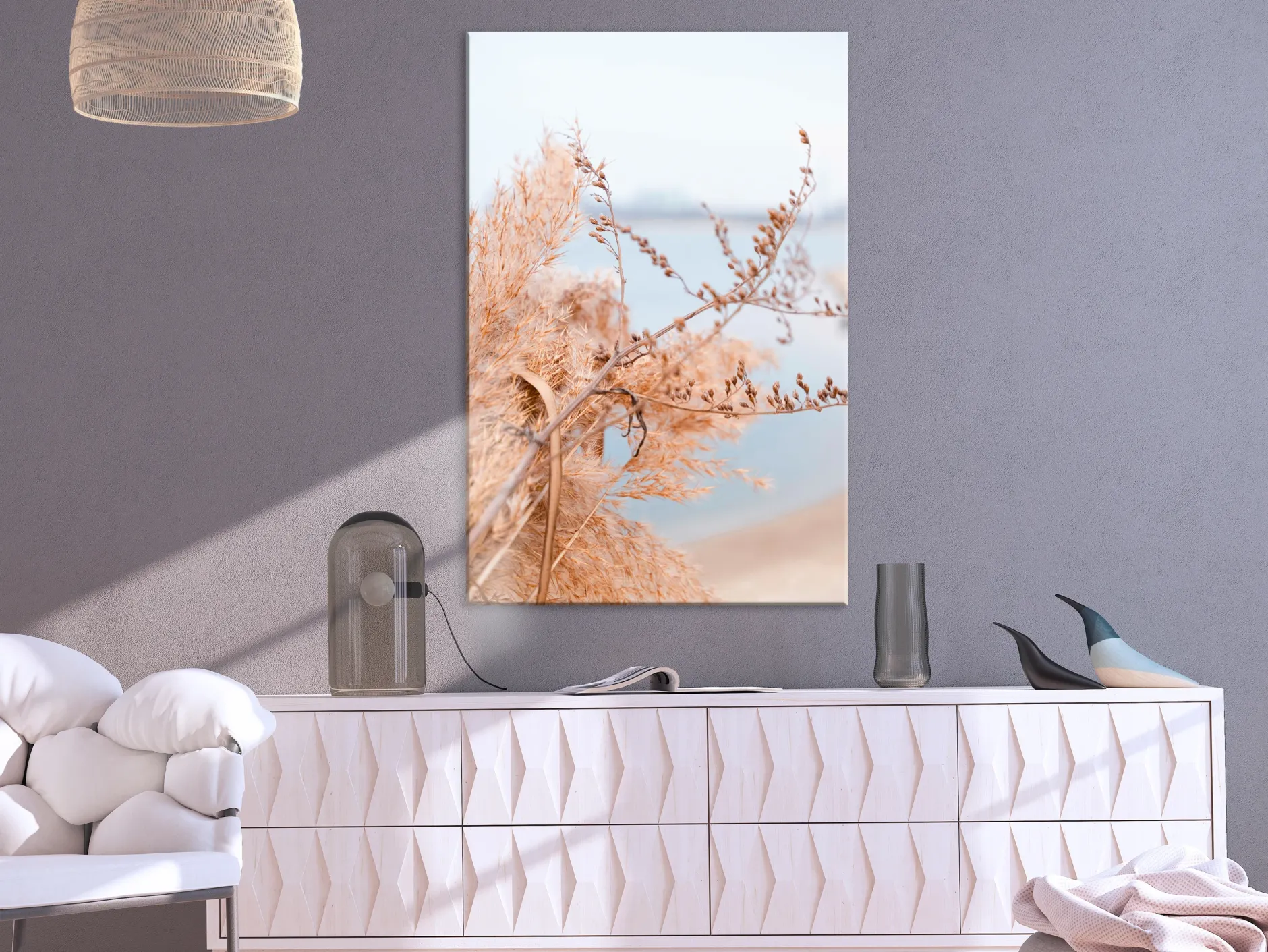 Kunstdruck auf Leinwand 'Sophisticated Twigs Vertical'