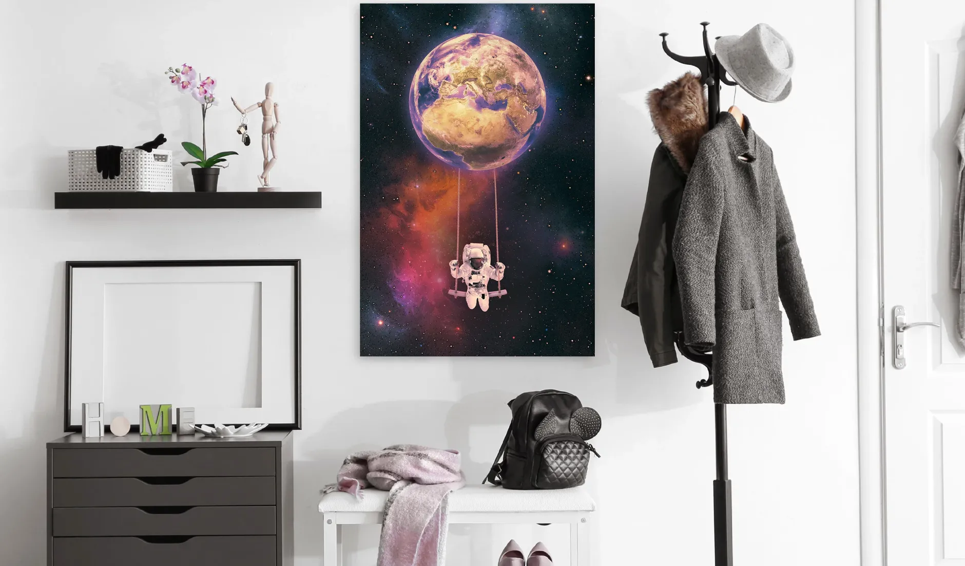 Kunstdruck auf Leinwand 'Space Swing Vertical'