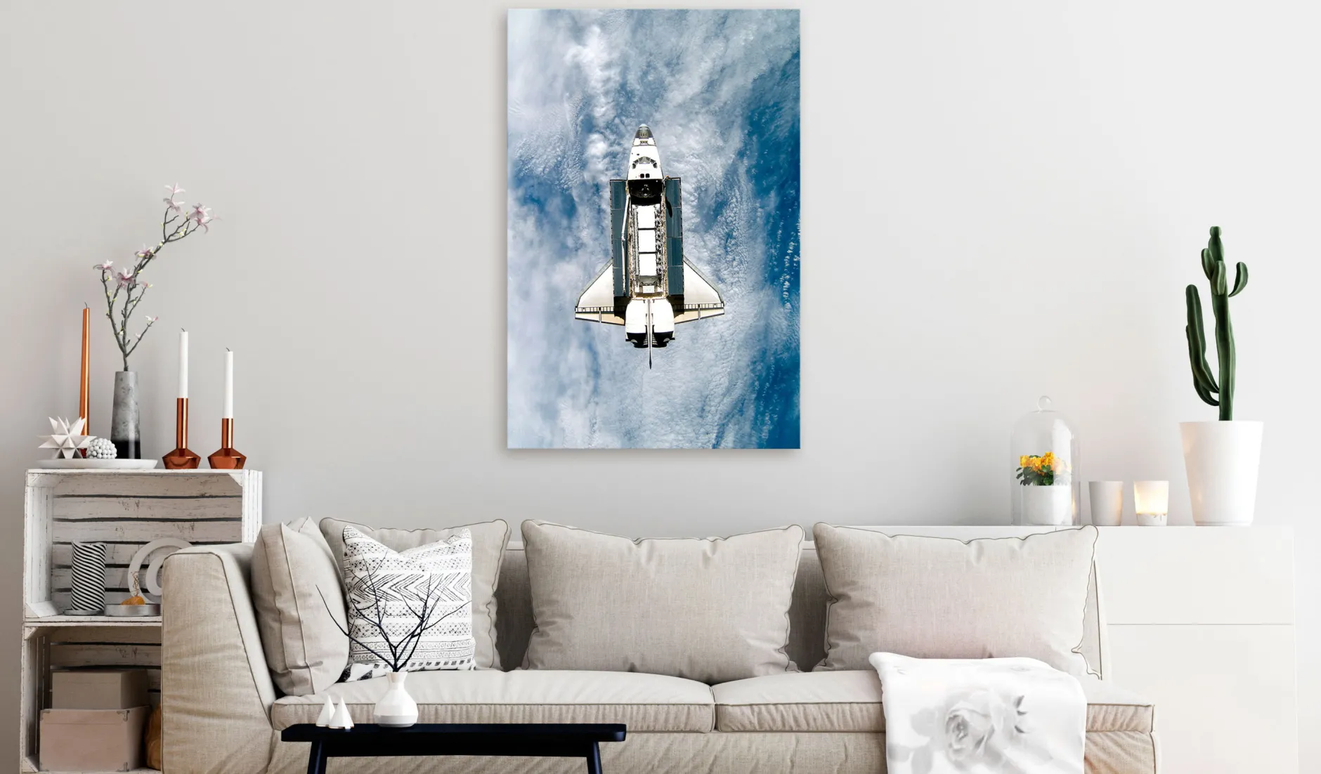 Kunstdruck auf Leinwand 'Space Shuttle Vertical'