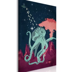 Kunstdruck auf Leinwand 'Space Octopus Vertical'