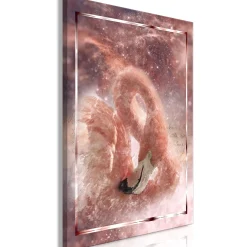 Kunstdruck auf Leinwand 'Space Flamingo Vertical'