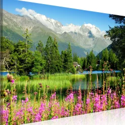 Kunstdruck auf Leinwand 'Spring in the Alps Wide'