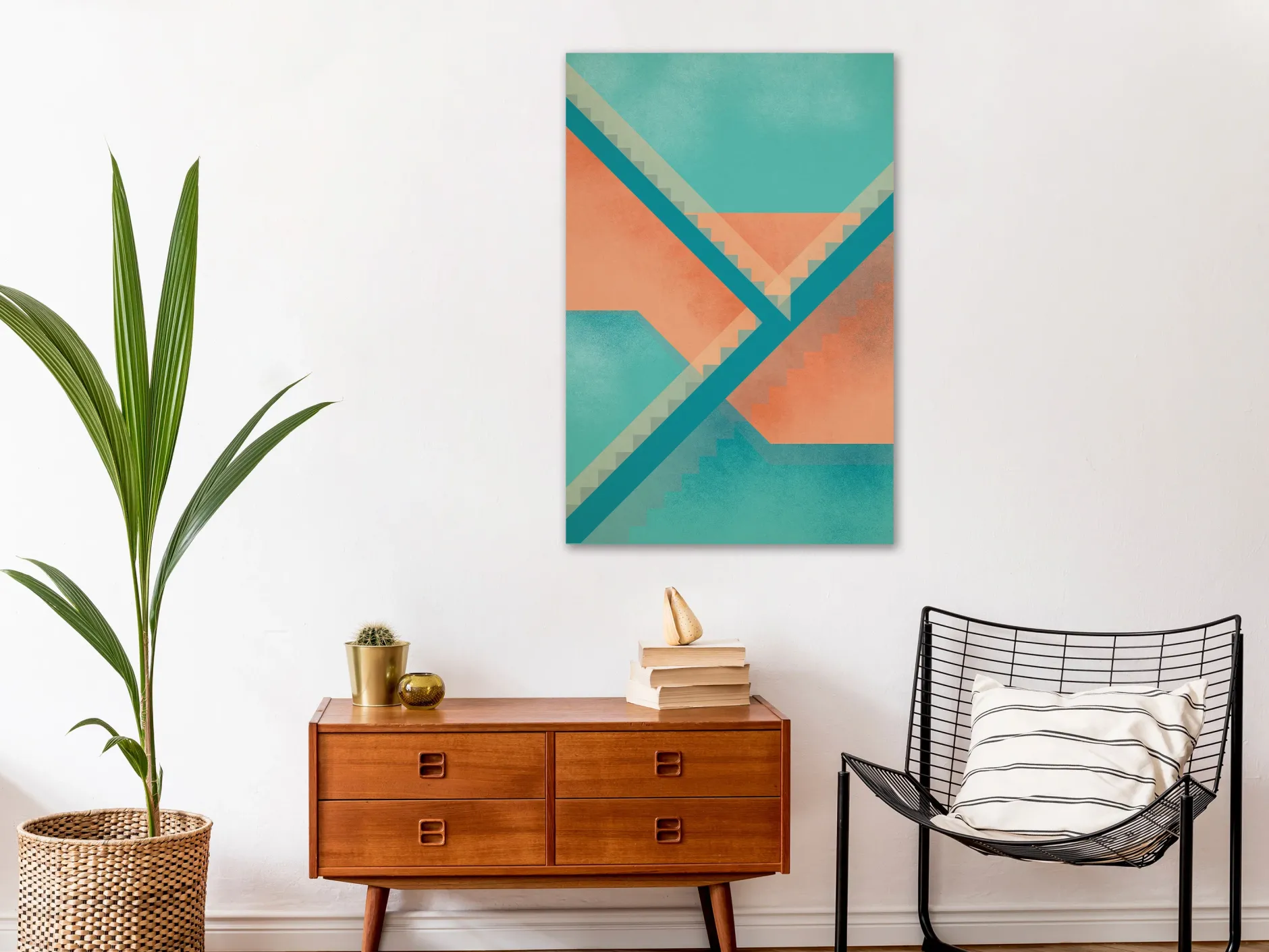 Kunstdruck auf Leinwand 'Stairs Composition Vertical'