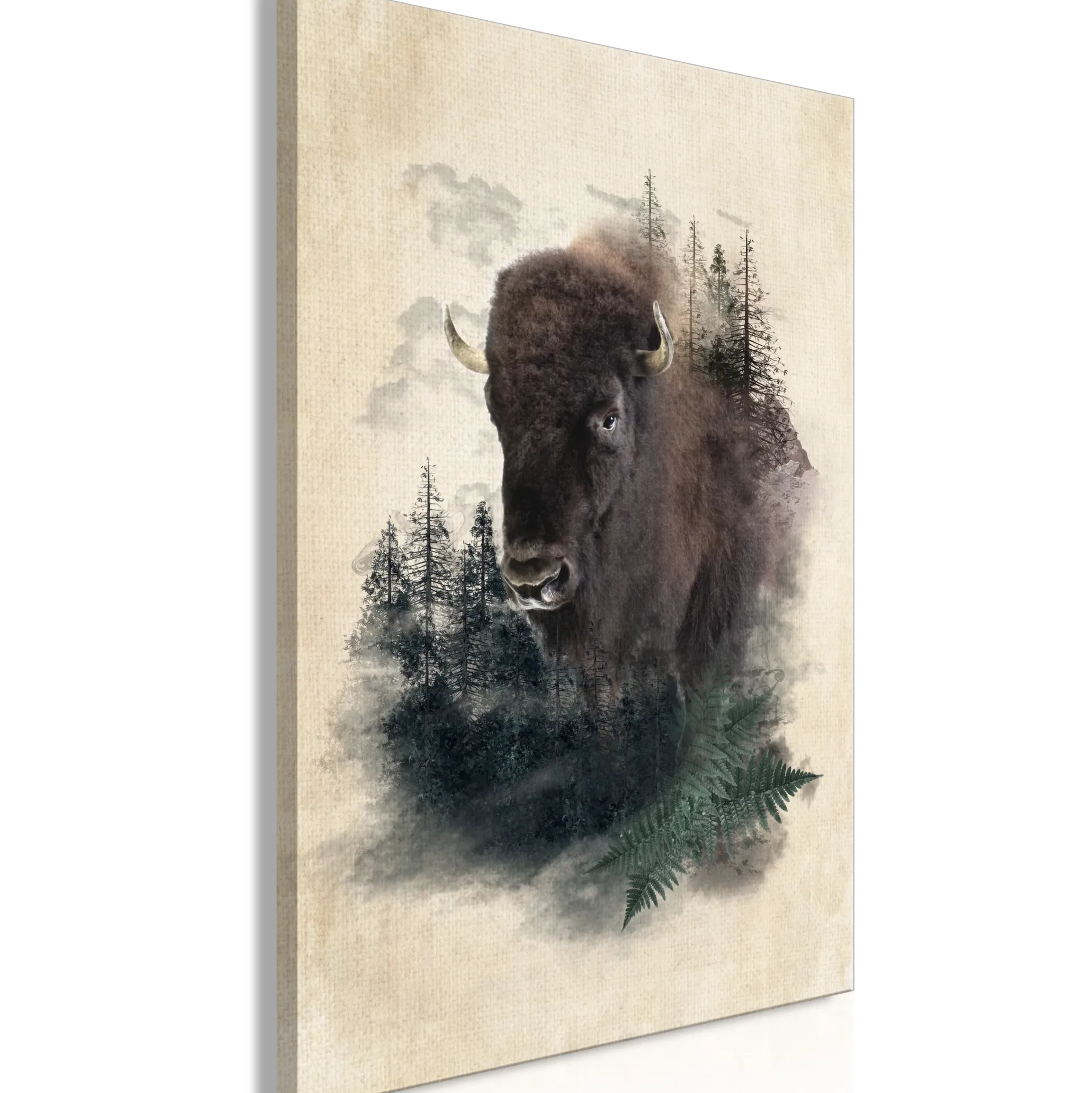 Kunstdruck auf Leinwand 'Stately Buffalo Vertical'