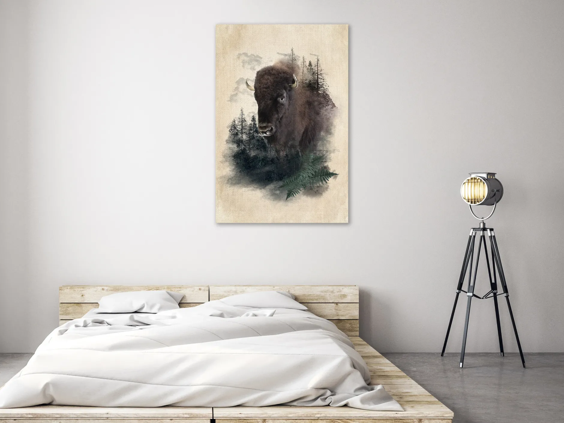 Kunstdruck auf Leinwand 'Stately Buffalo Vertical'