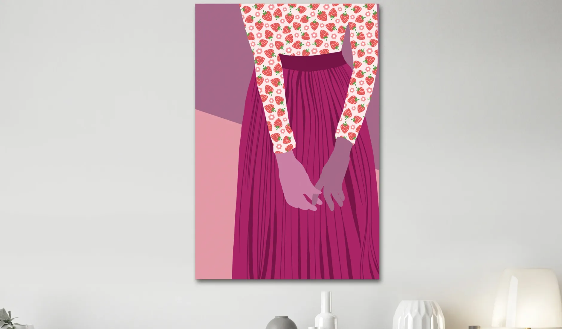 Kunstdruck auf Leinwand 'Strawberry Lady Vertical'