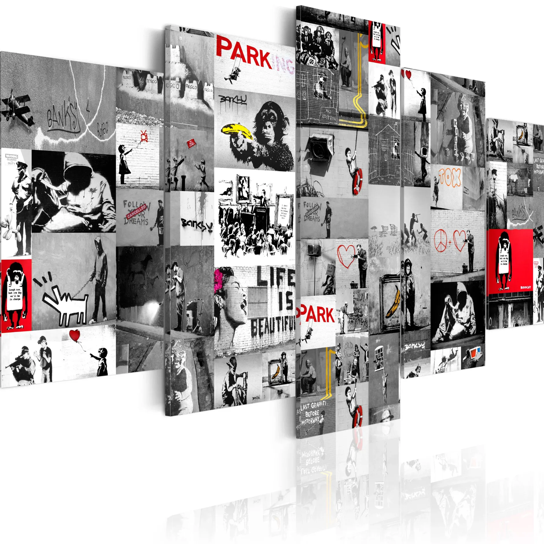 Kunstdruck auf Leinwand 'Street Art: Banksy IV'