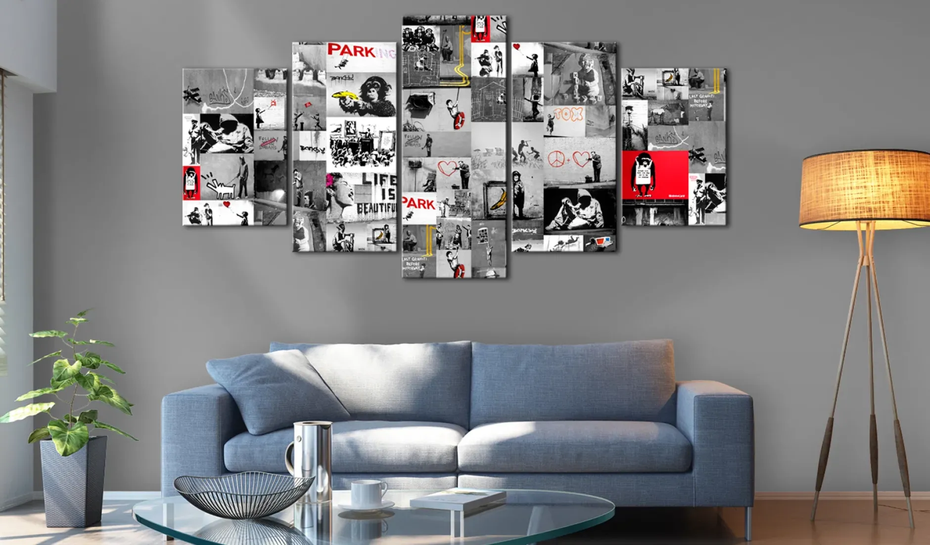 Kunstdruck auf Leinwand 'Street Art: Banksy IV'