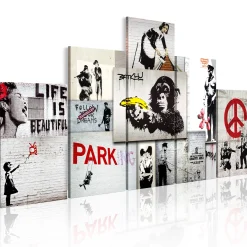 Kunstdruck auf Leinwand 'Street Crimes: Banksy Art'