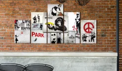 Kunstdruck auf Leinwand 'Street Crimes: Banksy Art'