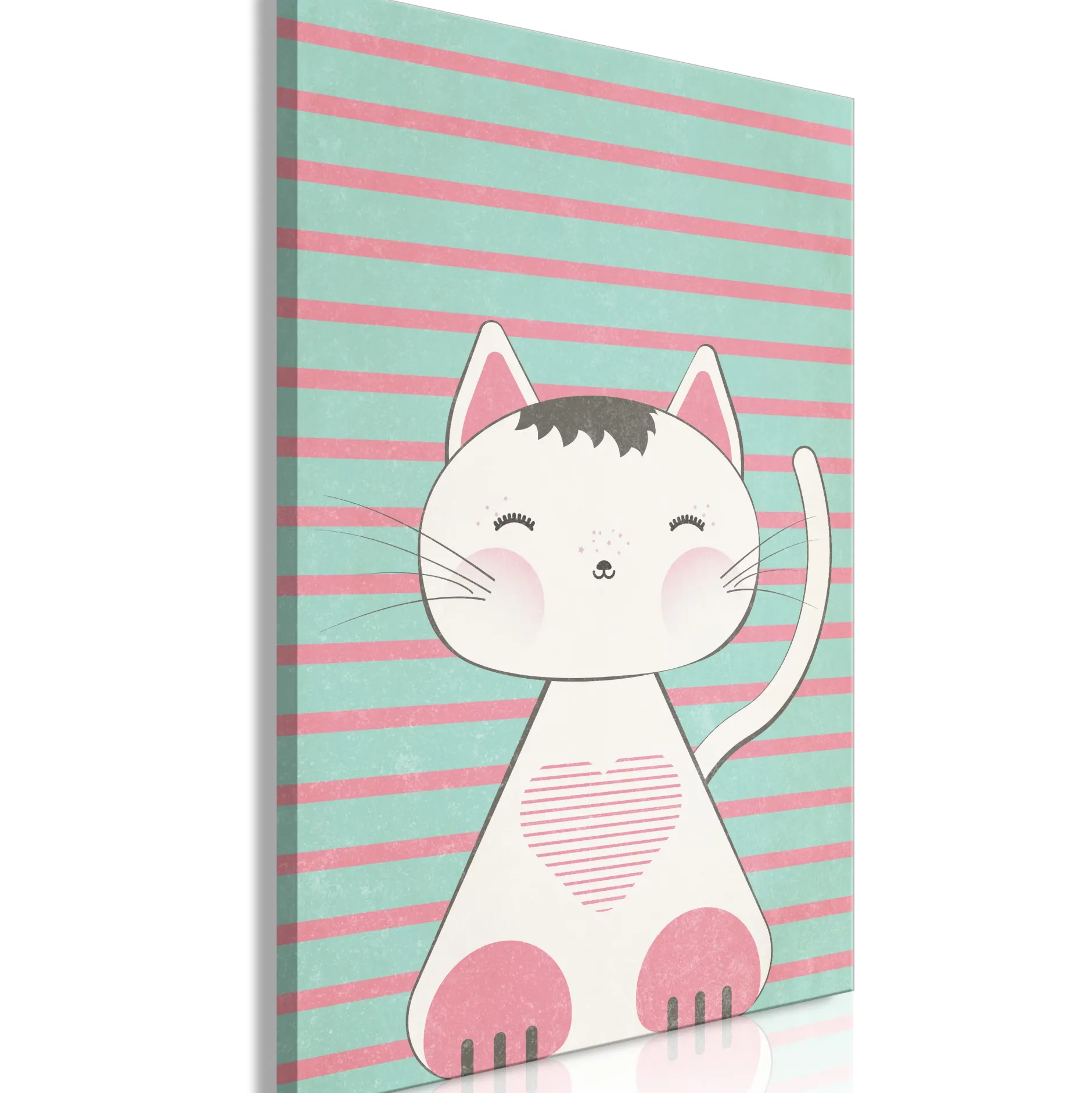 Kunstdruck auf Leinwand 'Striped Kitten Vertical'