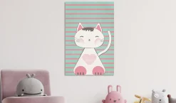 Kunstdruck auf Leinwand 'Striped Kitten Vertical'