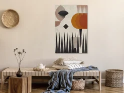 Kunstdruck auf Leinwand 'Sun Behind the Mountains Vertical'