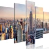 Kunstdruck auf Leinwand 'Sunny Metropolis (5-teilig) Wide'