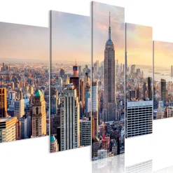 Kunstdruck auf Leinwand 'Sunny Metropolis (5-teilig) Wide'