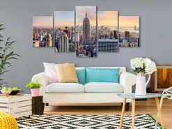 Kunstdruck auf Leinwand 'Sunny Metropolis (5-teilig) Wide'