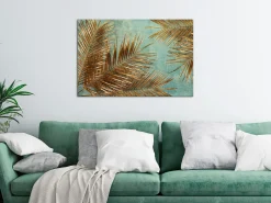 Kunstdruck auf Leinwand 'Sunny Palm Trees Wide'