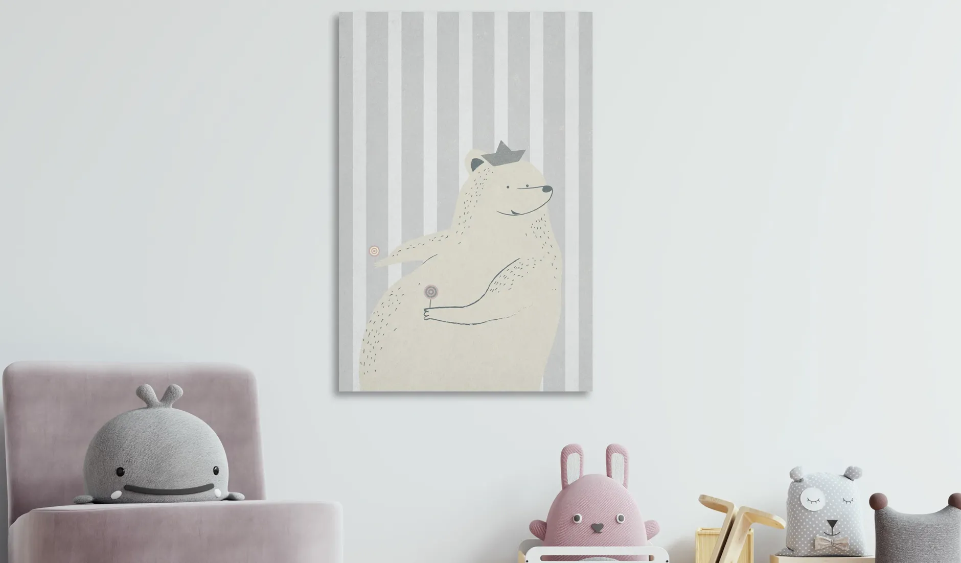 Kunstdruck auf Leinwand 'Teddy Bear Gourmand Vertical'