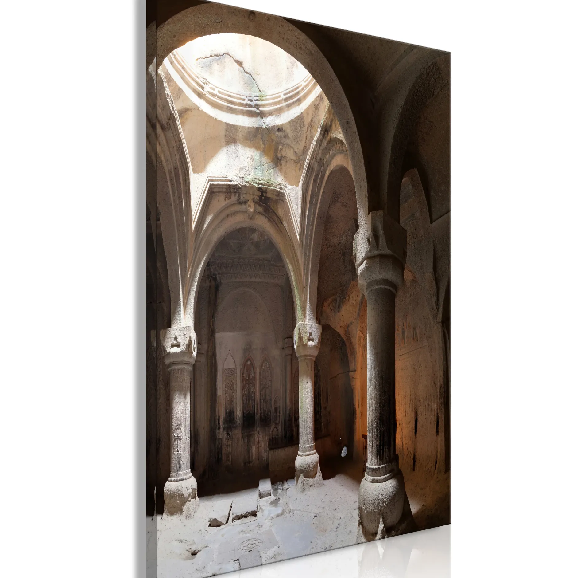 Kunstdruck auf Leinwand 'Temple Vertical'